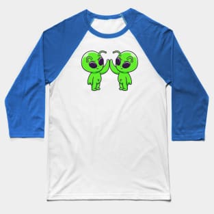 Cute Aliens High Fives Cartoon Baseball T-Shirt